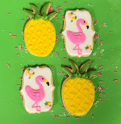 Watercolor Flower Pineapple Cookies — Honey Blonde